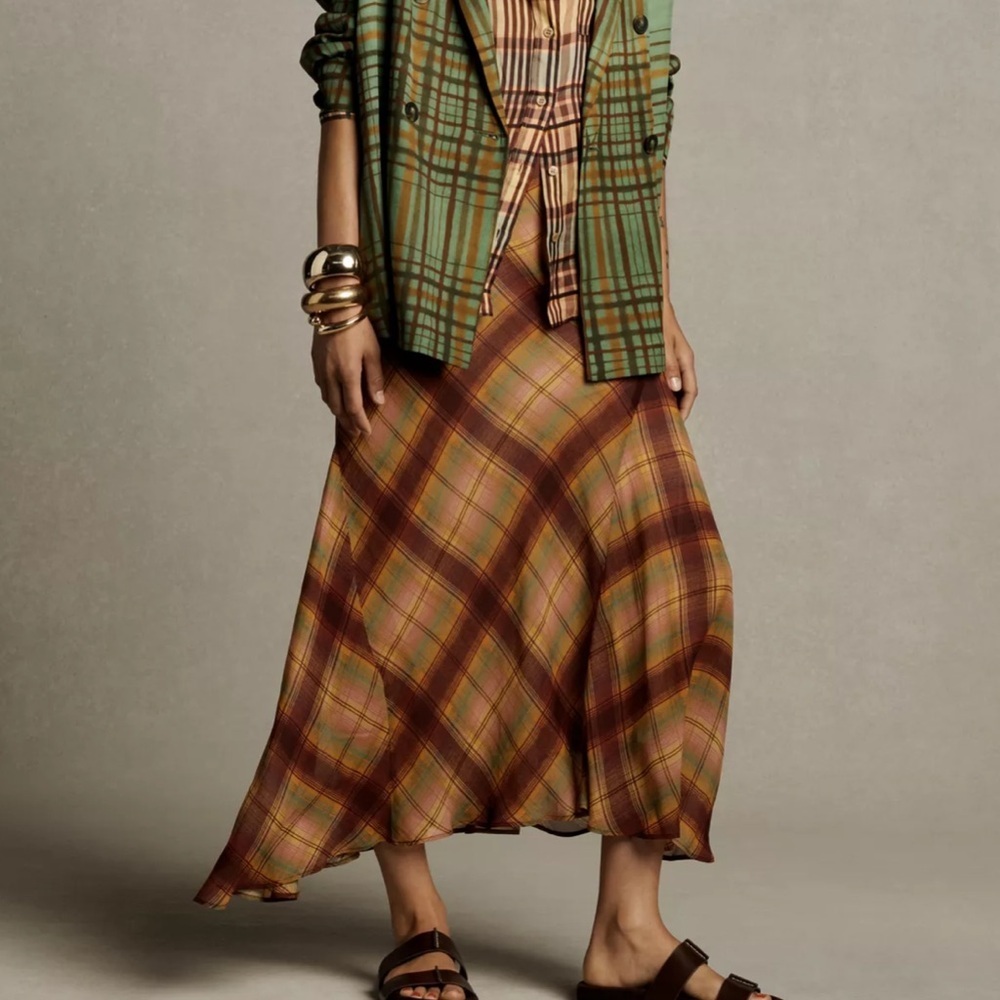 Zara Multicolor Plaid Maxi Skirt